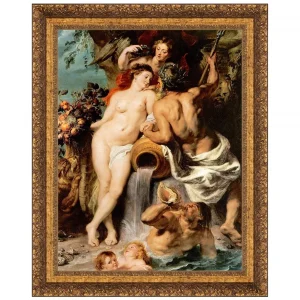 The Union of Earth and Water Framed Canvas Replica Painting: Small