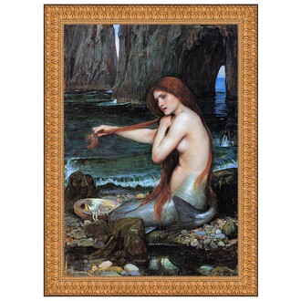 A Mermaid Framed Canvas Replica Painting: Grande