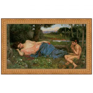 Listen to my Sweet Pipings Framed Canvas Replica Painting: Grande