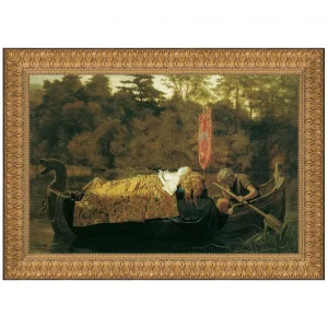 Elaine the Lily Maid of Astolat Framed Canvas Replica Painting: Large