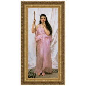 Young Priestess Framed Canvas Replica Painting: Medium