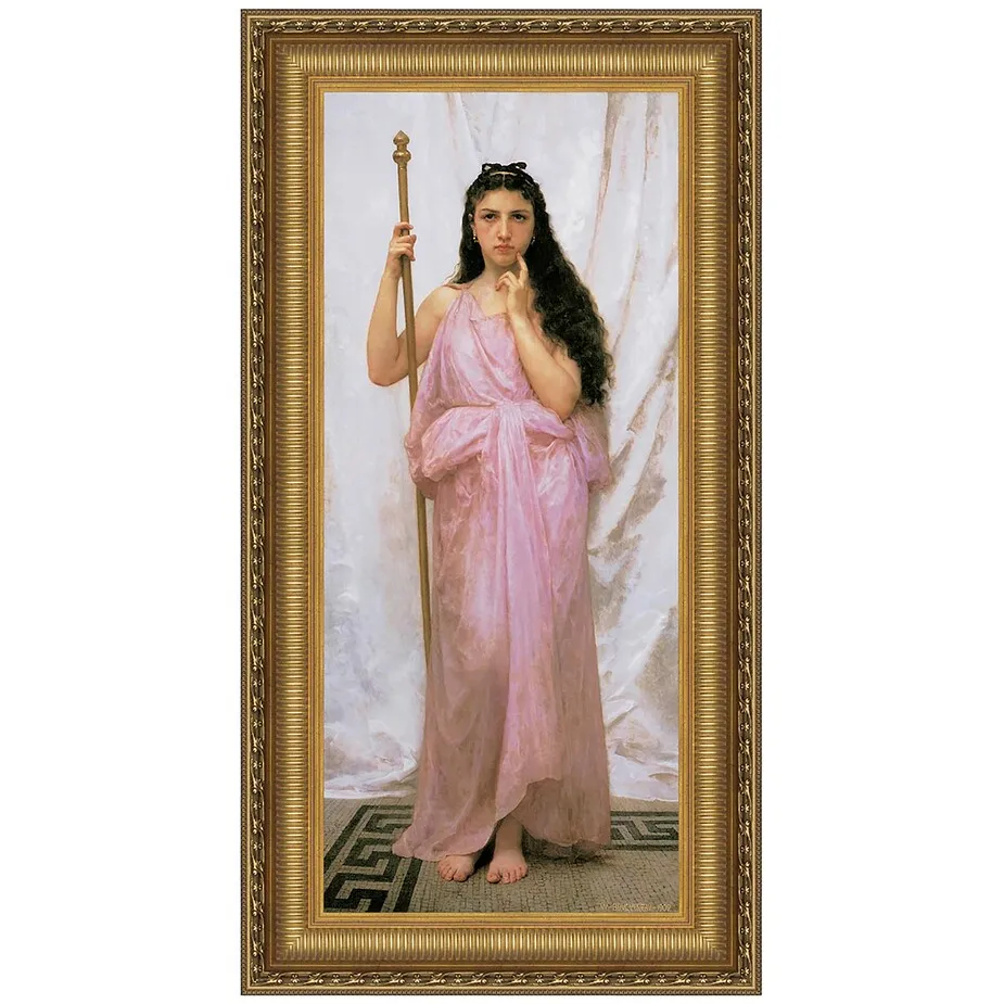Young Priestess Framed Canvas Replica Painting: Medium