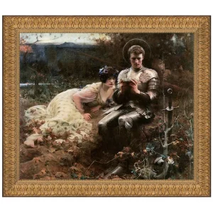 The Temptation of Sir Percival Framed Canvas Replica Painting: Medium
