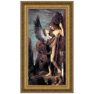 Oedipus and the Sphinx Framed Canvas Replica Painting: Medium