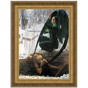 The Death of the Gravedigger Framed Canvas Replica Painting: Medium