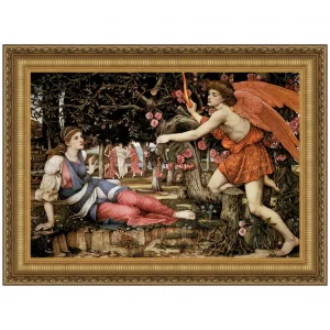 Love and the Maiden Framed Canvas Replica Painting: Small
