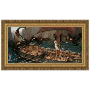Ulysses and the Sirens Framed Canvas Replica Painting: Medium