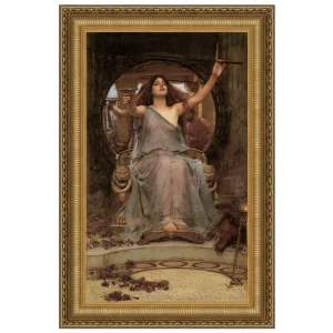 Circe Offering the Cup to Ulysses Framed Canvas Replica Painting: Large
