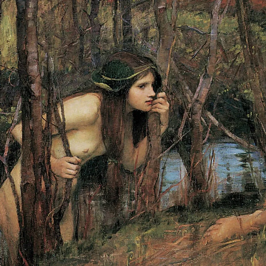 A Naiad Framed Canvas Replica Painting: Grande