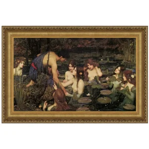 Hylas and the Water Nymphs Framed Canvas Replica Painting: Grande