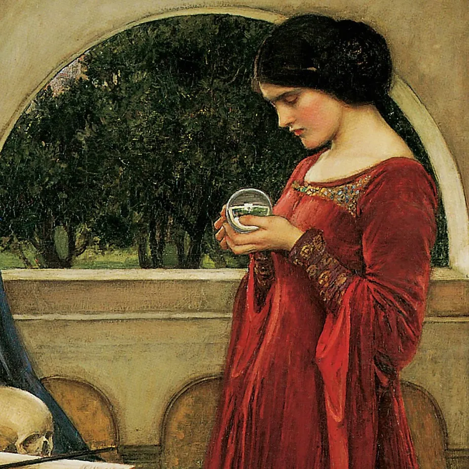 The Crystal Ball Framed Canvas Replica Painting: Small