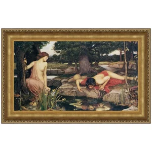 Echo and Narcissus Framed Canvas Replica Painting: Small