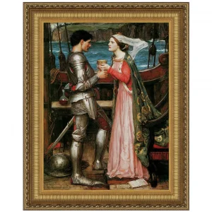 Tristan and Isolde Sharing the Potion Framed Canvas Replica Painting: Medium