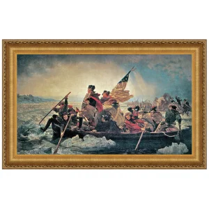 Washington Crossing the Delaware Framed Canvas Replica Painting: Grande