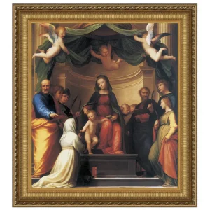 Mystic Marriage of Saint Catherine Framed Canvas Replica Painting: Grande