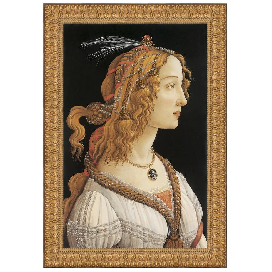 Young Woman (Simonetta Vespucci) Framed Canvas Replica Painting: Large