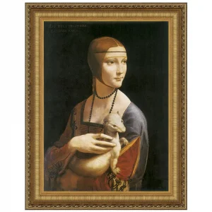 Lady with an Ermine Framed Canvas Replica Painting: Grande