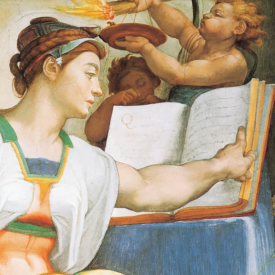 The Erythraean Sibyl Framed Canvas Replica Painting: Grande