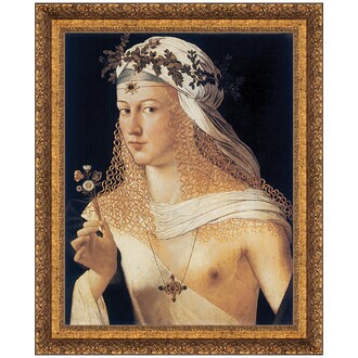 Idealized Portrait of a Courtesan Framed Canvas Replica Painting: Small