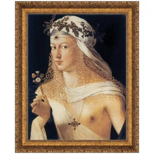 Idealized Portrait of a Courtesan Framed Canvas Replica Painting: Medium