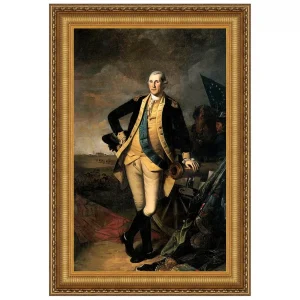 George Washington Battle of Princeton Framed Canvas Replica Painting: Medium