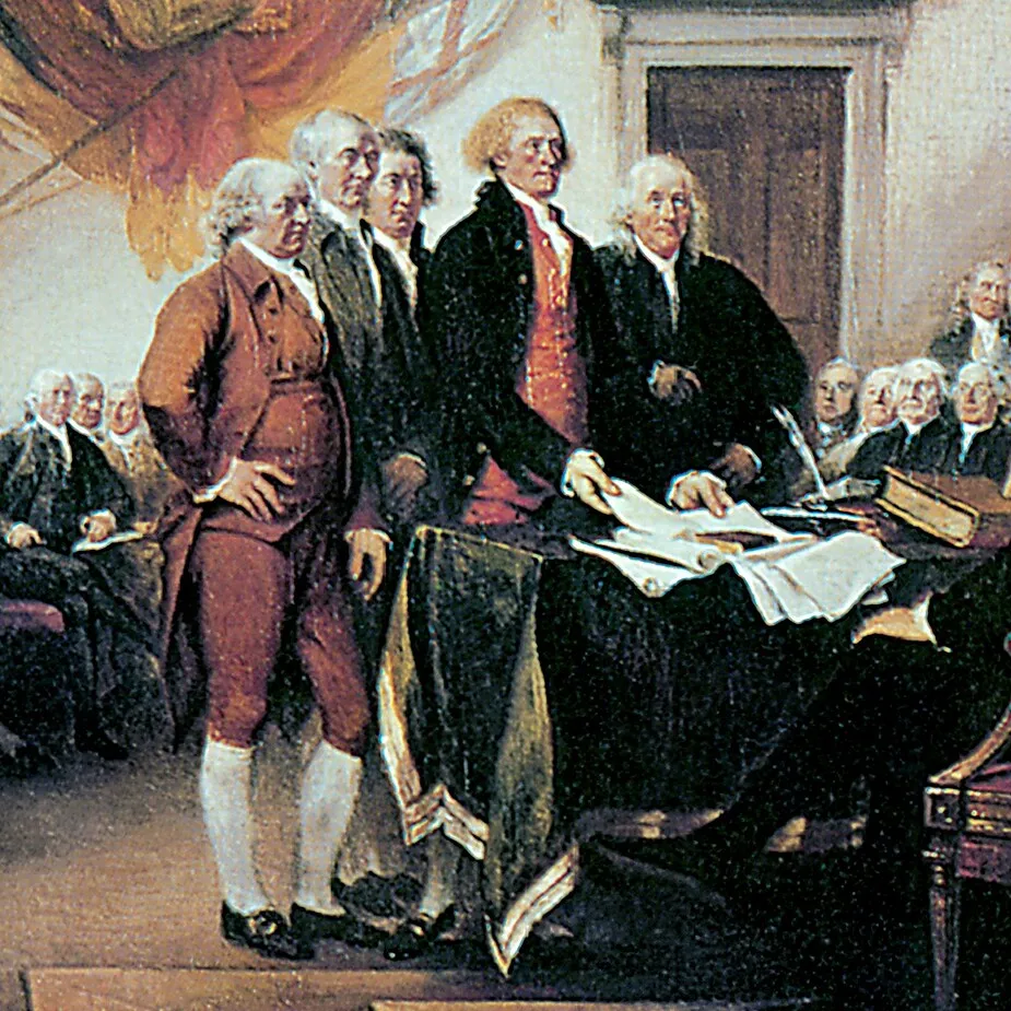 Declaration of Independence Framed Canvas Replica Painting: Small