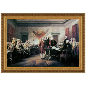 Declaration of Independence Framed Canvas Replica Painting: Medium
