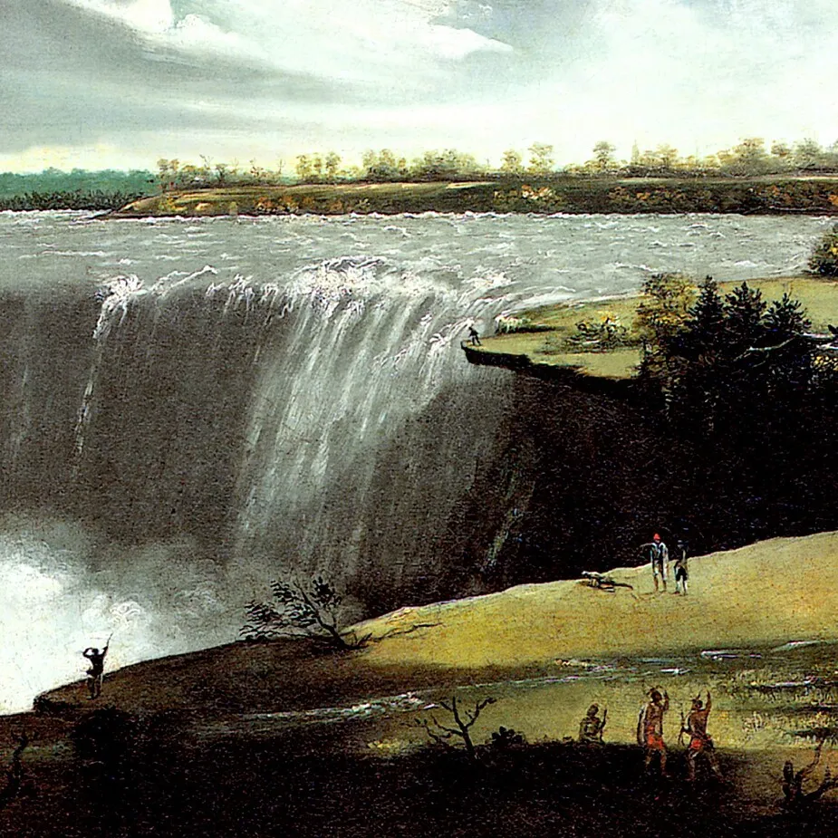 Western Branch of Niagara Falls Framed Canvas Replica Painting: Large