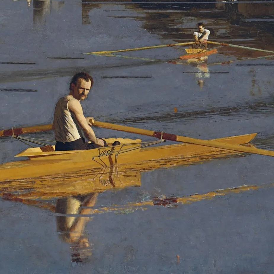 Champion Single Sculls Framed Canvas Replica Painting: Grande