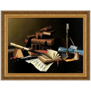 Music and Literature Framed Canvas Replica Painting: Grande
