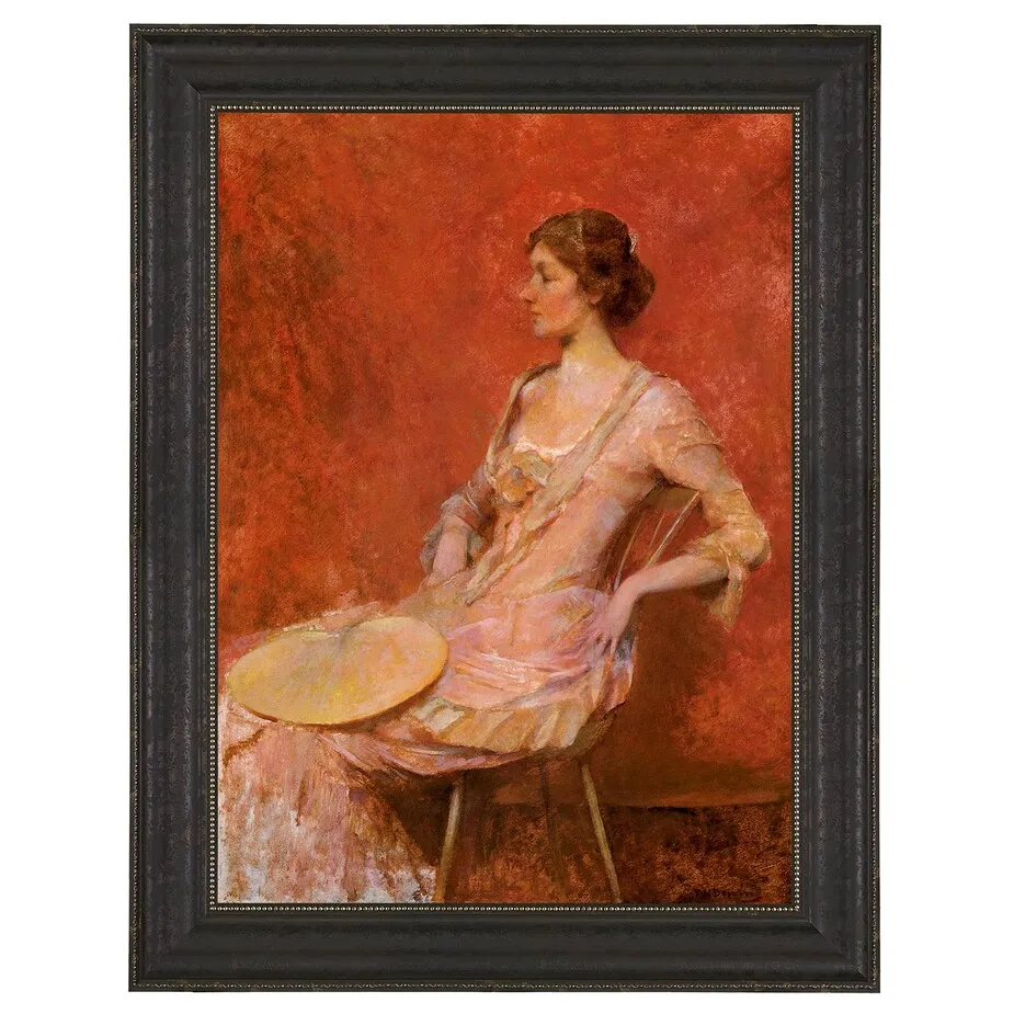 The Palm Leaf Fan Framed Canvas Replica Painting: Medium