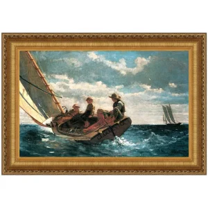 Breezing Up (A Fair Wind) Framed Canvas Replica Painting: Grande