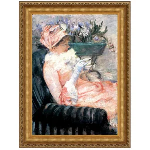 The Cup of Tea Framed Canvas Replica Painting: Large