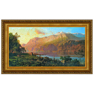 Emerald Lake Near Tahoe Framed Canvas Replica Painting: Small