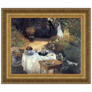 Luncheon, Monet's Garden Framed Canvas Replica Painting: Small
