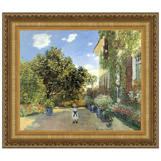 Artist's House at Argenteuil Framed Canvas Replica Painting: Small