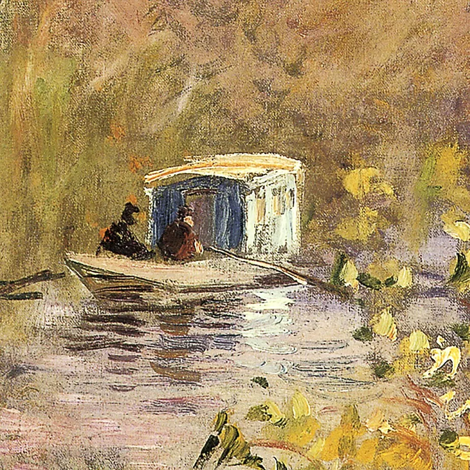 The Studio Boat Framed Canvas Replica Painting: Grande