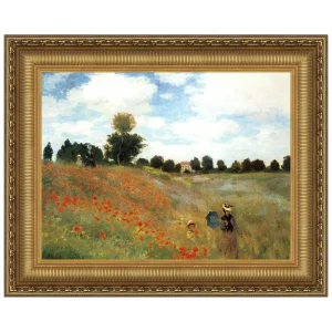 Poppy Field Framed Canvas Replica Painting: Small