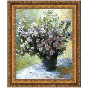 Vase of Flowers Framed Canvas Replica Painting: Large