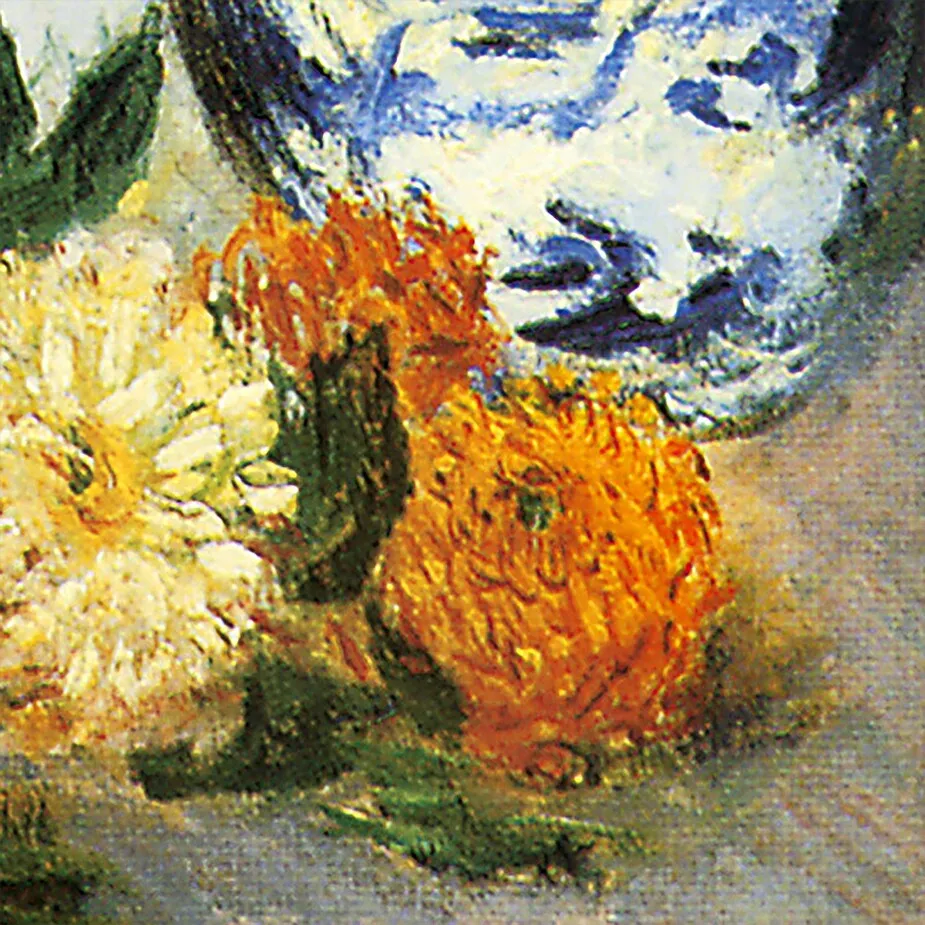 Dahlias Framed Canvas Replica Painting: Grande