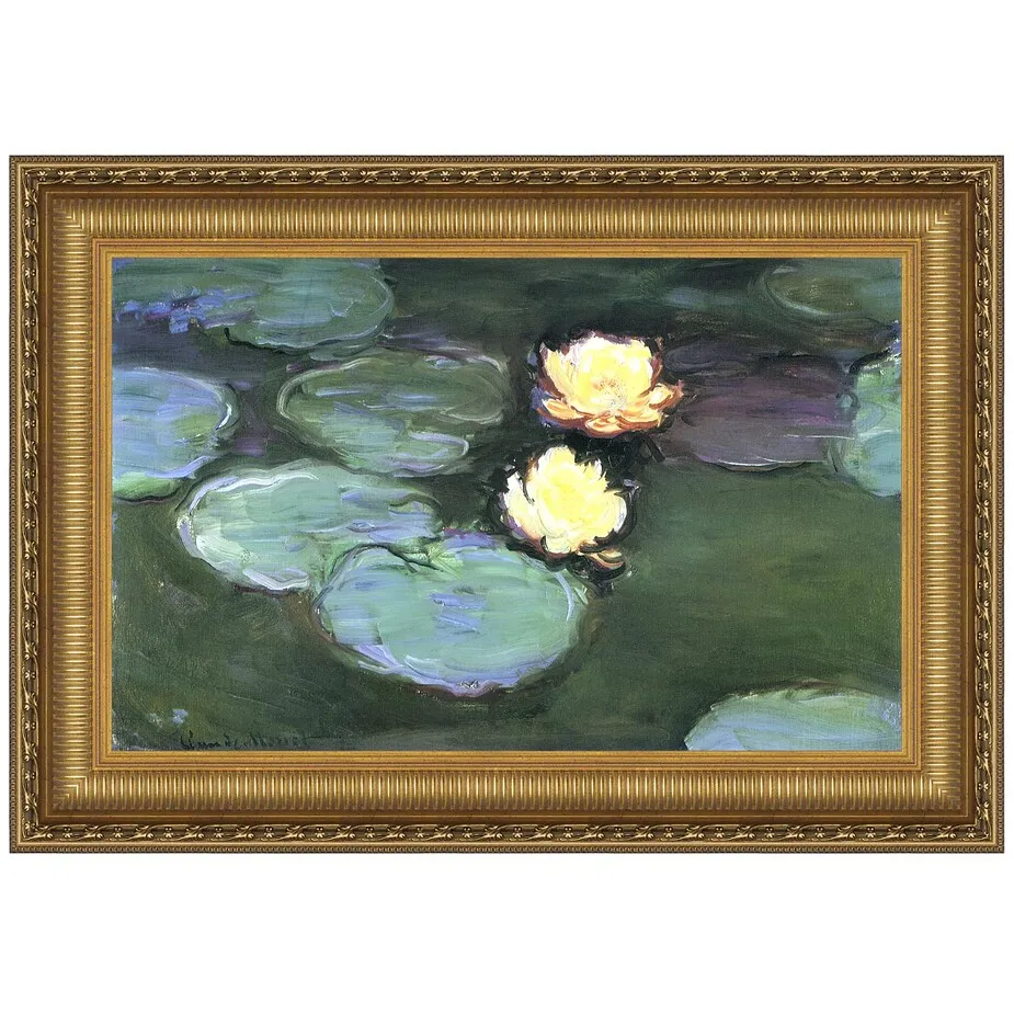 Water Lilies (Nympheas) Framed Canvas Replica Painting: Medium