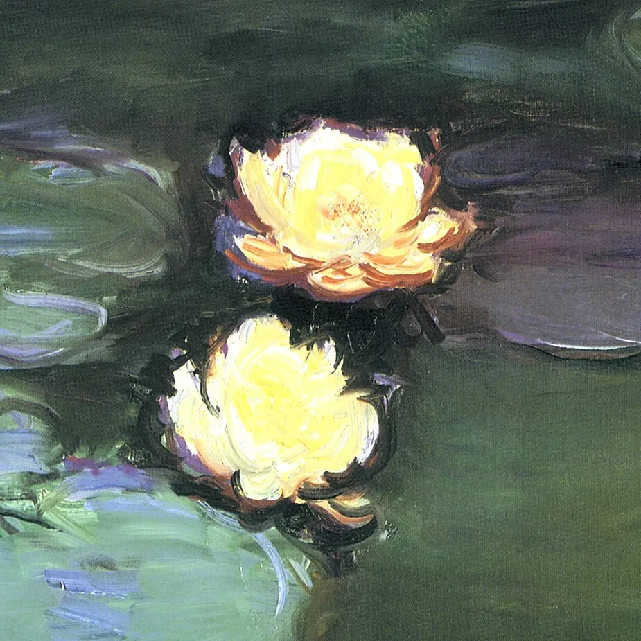 Water Lilies (Nympheas) Framed Canvas Replica Painting: Large