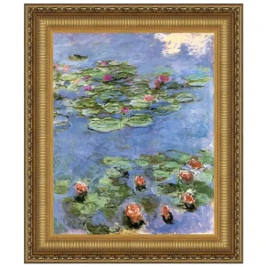 Water Lilies Framed Canvas Replica Painting: Medium