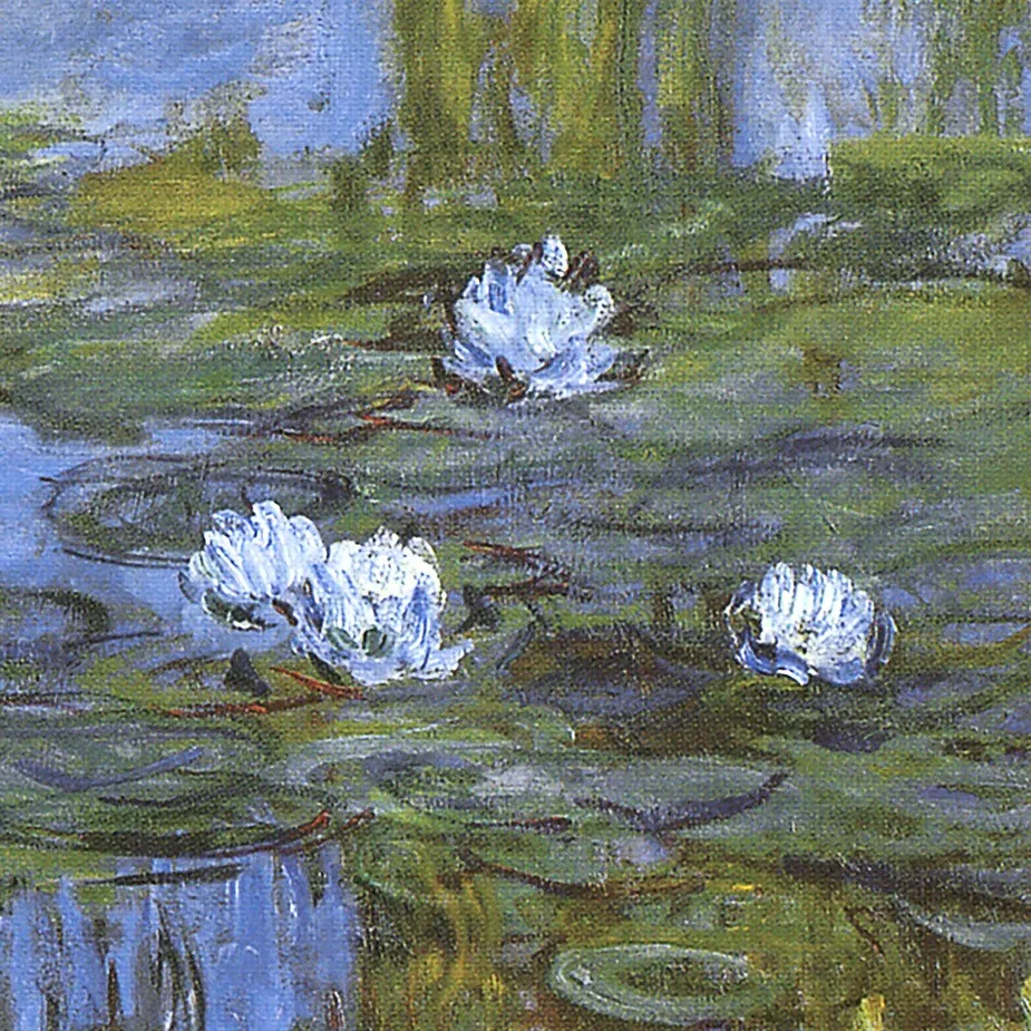 Water Lilies Framed Canvas Replica Painting: Large