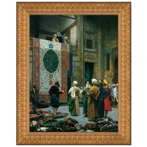 Carpet Merchant Framed Canvas Replica Painting: Small