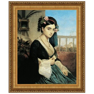 Woman of the Orient Framed Canvas Replica Painting: Large