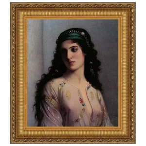 Jewish Girl in Tangiers Framed Canvas Replica Painting: Medium