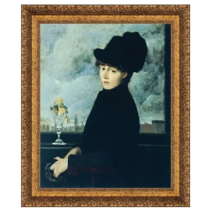 Against the Window Framed Canvas Replica Painting: Medium
