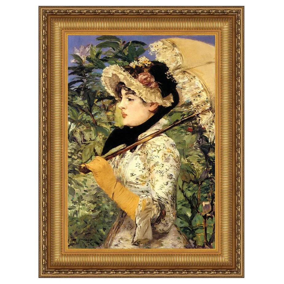 Jeanne (Spring) Framed Canvas Replica Painting: Small