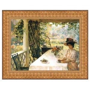 On the Porch Framed Canvas Replica Painting: Large
